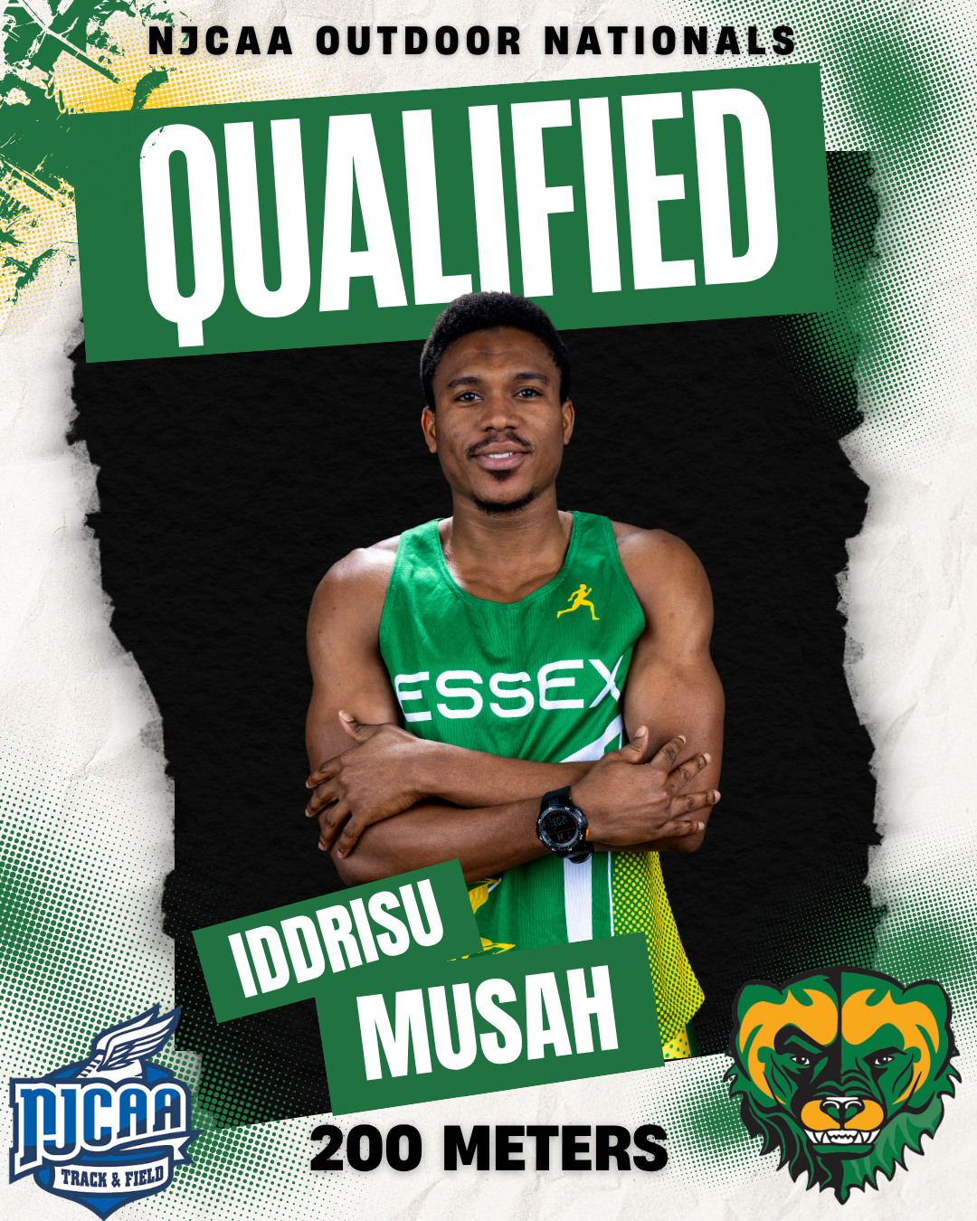 Iddrisu Musah, New School Record Holder & NJCAA Outdoor Nationals Qualifier in the Men's 200m Dash